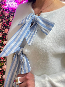 Pull Recto Verso Noeuds Dos Blanc