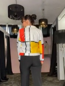 Blouson Enduit Mondrian
