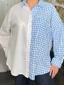 Chemise Mi-Vichy Bleu Ciel