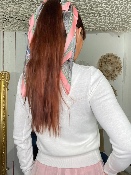 Carré Calèches Rose/Gris