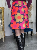 Jupe 70’s Marguerite Aubergine