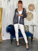 Gilet Crochet Étoile Bleu Marine 