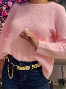 Pull Recto Verso Noeuds Dos Rose Tendre