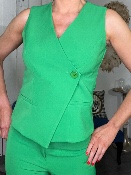 Gilet 1 Bouton Vert Vif