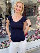 T-Shirt Col Claudine Bleu Marine