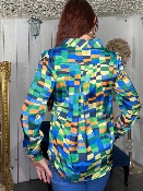 Blouse Arlequin Bleue