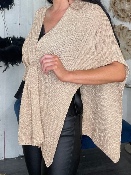 Cape Poncho Beige Lurex Doré