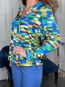 Blouse Arlequin Bleue
