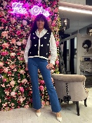 Gilet Noir Coeurs Blancs