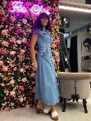 Robe Longue en Jean à Boutons