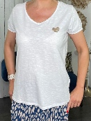 T-Shirt Blanc Coeur Doré 