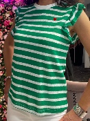 Top Marinière Coeur Vert