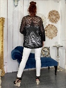 Gilet Crochet Étoile Noir