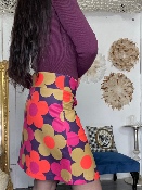 Jupe 70’s Marguerite Aubergine