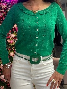 Cardigan Pailleté Vert