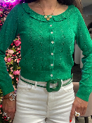 Cardigan Pailleté Vert