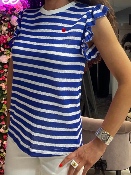 Top Marinière Coeur Bleu