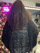 Gilet Poncho Noir Ajouré 