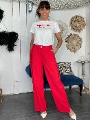 Pantalon Large Rouge