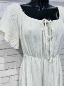 Robe Longue Écrue Manches Bouffantes
