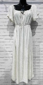 Robe Longue Écrue Manches Bouffantes