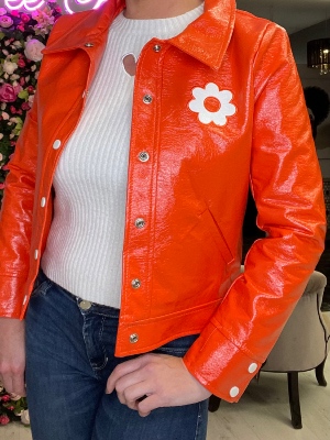 Blouson Vinyle Daisy Orange