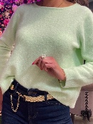 Pull Recto Verso Noeuds Dos Vert Pomme