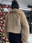 Veste Courte Fourrure Camel