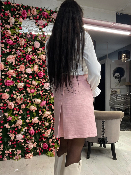 Jupe Tweed Rose Clair 