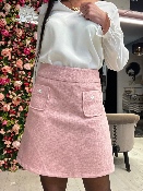 Jupe Tweed Rose Clair 