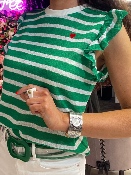 Top Marinière Coeur Vert