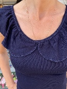 T-Shirt Col Claudine Bleu Marine