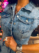 Robe Longue en Jean à Boutons