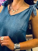 Top Lyocell Bleu Denim