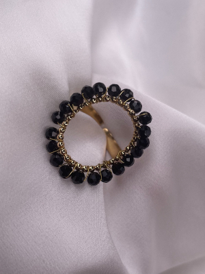 Bague Strass Noir