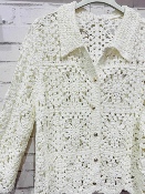 Cardigan Crochet Blanc