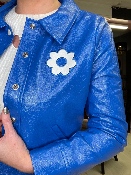 Blouson Vinyle Daisy Bleu Électrique 