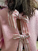 Pull Recto Verso Noeuds Dos Rose Tendre