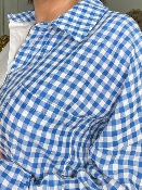Chemise Mi-Vichy Bleu Vif