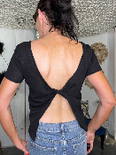 T-Shirt Dos Vrillé Noir