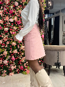 Jupe Tweed Rose Clair 