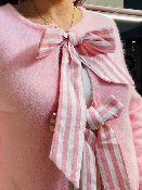 Pull Recto Verso Noeuds Dos Rose Tendre