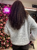 Pull Gris Bretelle  Fleurs