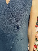 Gilet 1 Bouton Bleu Marine 