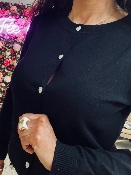 Cardigan Noir Boutons Coeurs 