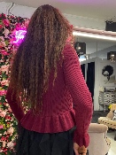 Pull Bordeaux Façon Cardigan 