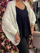 Gilet Poncho Blanc Ajouré 