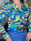 Blouse Arlequin Bleue