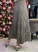 Jupe Plissée Asymétrique Taupe 
