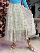 Jupe Tulle Coeurs Bleus